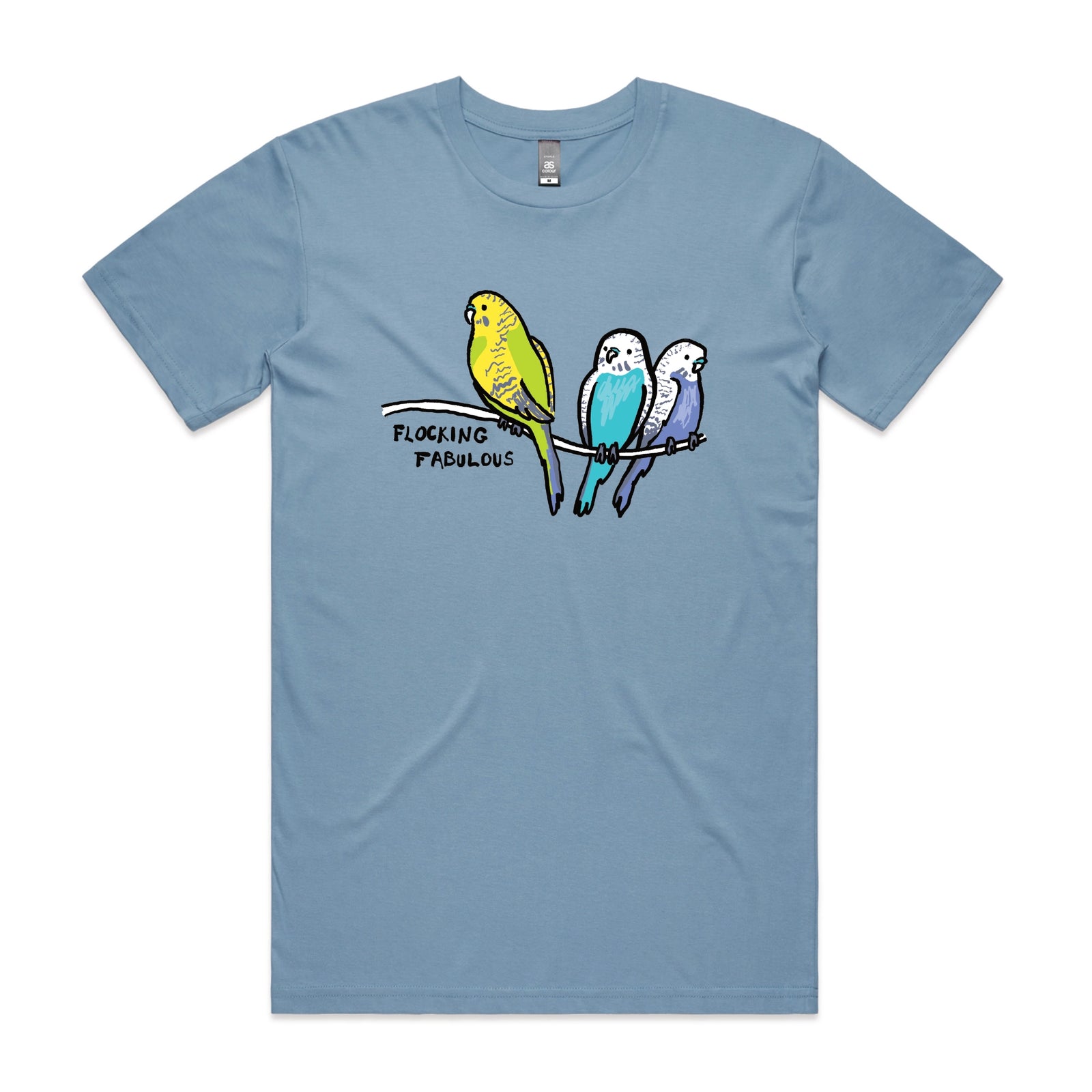 Carolina Blue unisex t-shirt with Flocking Fabulous graphic by Lonely Kids Club