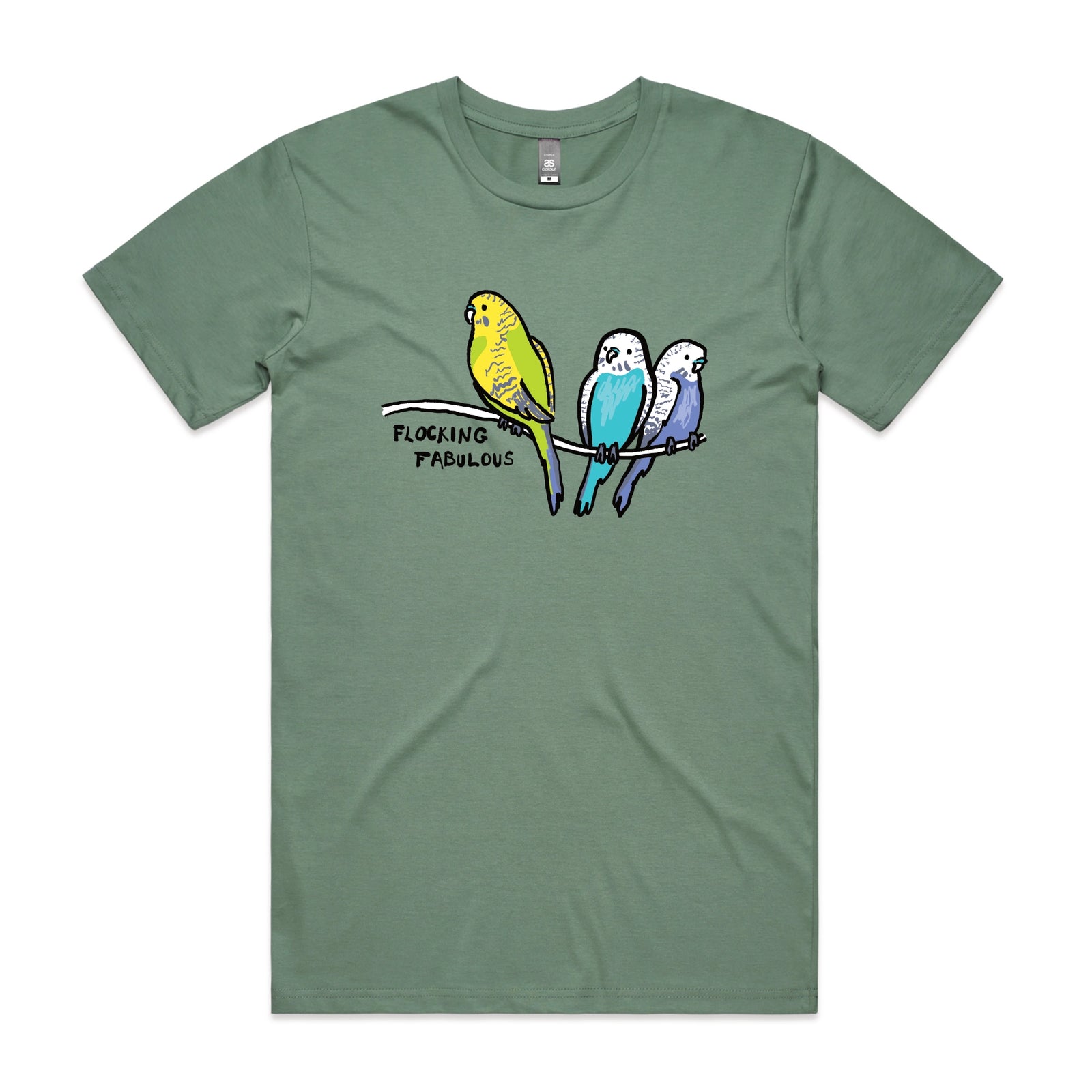Sage unisex t-shirt with Flocking Fabulous graphic by Lonely Kids Club