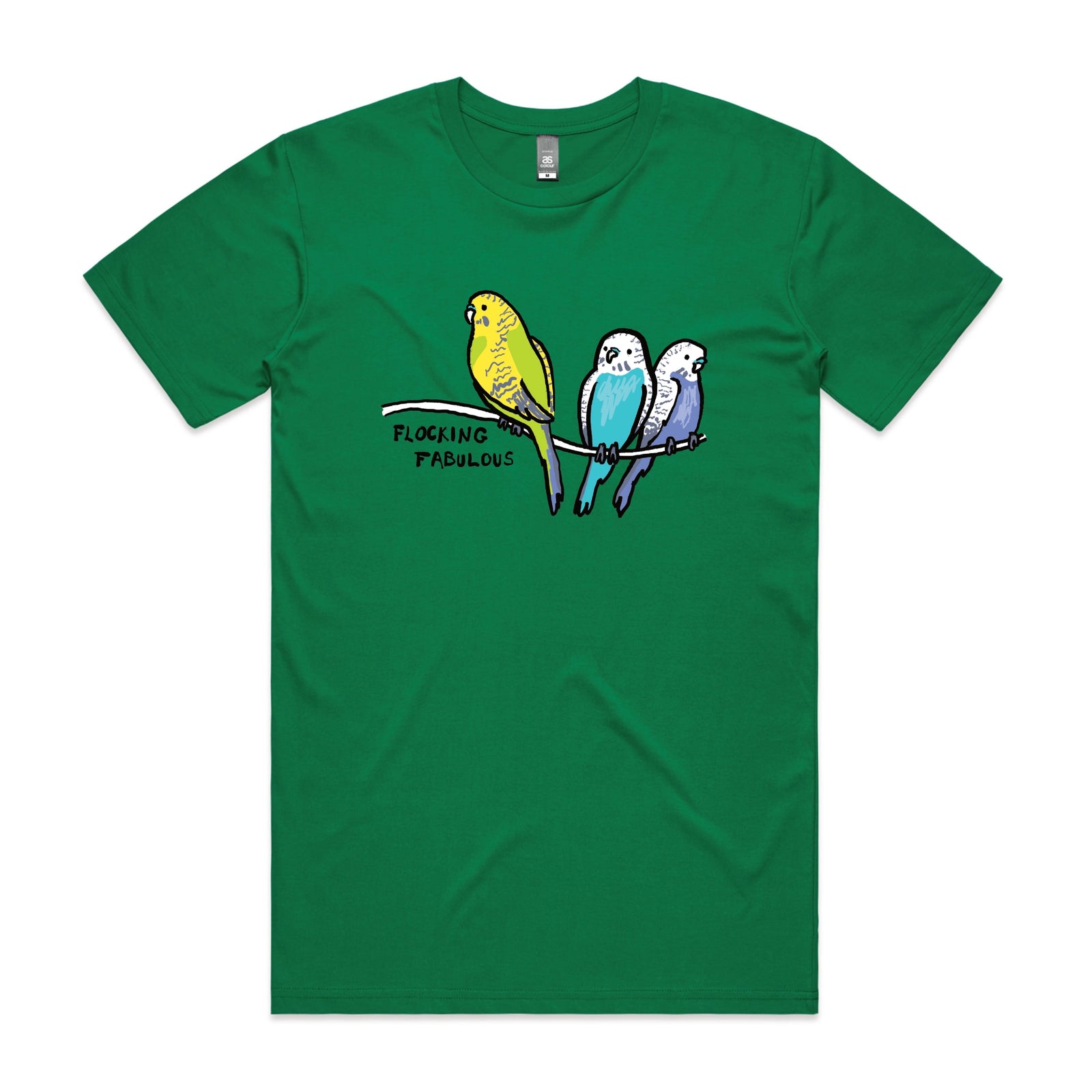 Green unisex t-shirt with Flocking Fabulous graphic by Lonely Kids Club