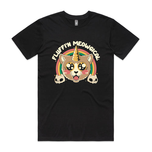 Fluffin' Meowgical Tee by Lonely Kids Club. All clothing from our T-shirts to our shorts and hoodies are ethically made, and printed packed and shipped from Sydney.