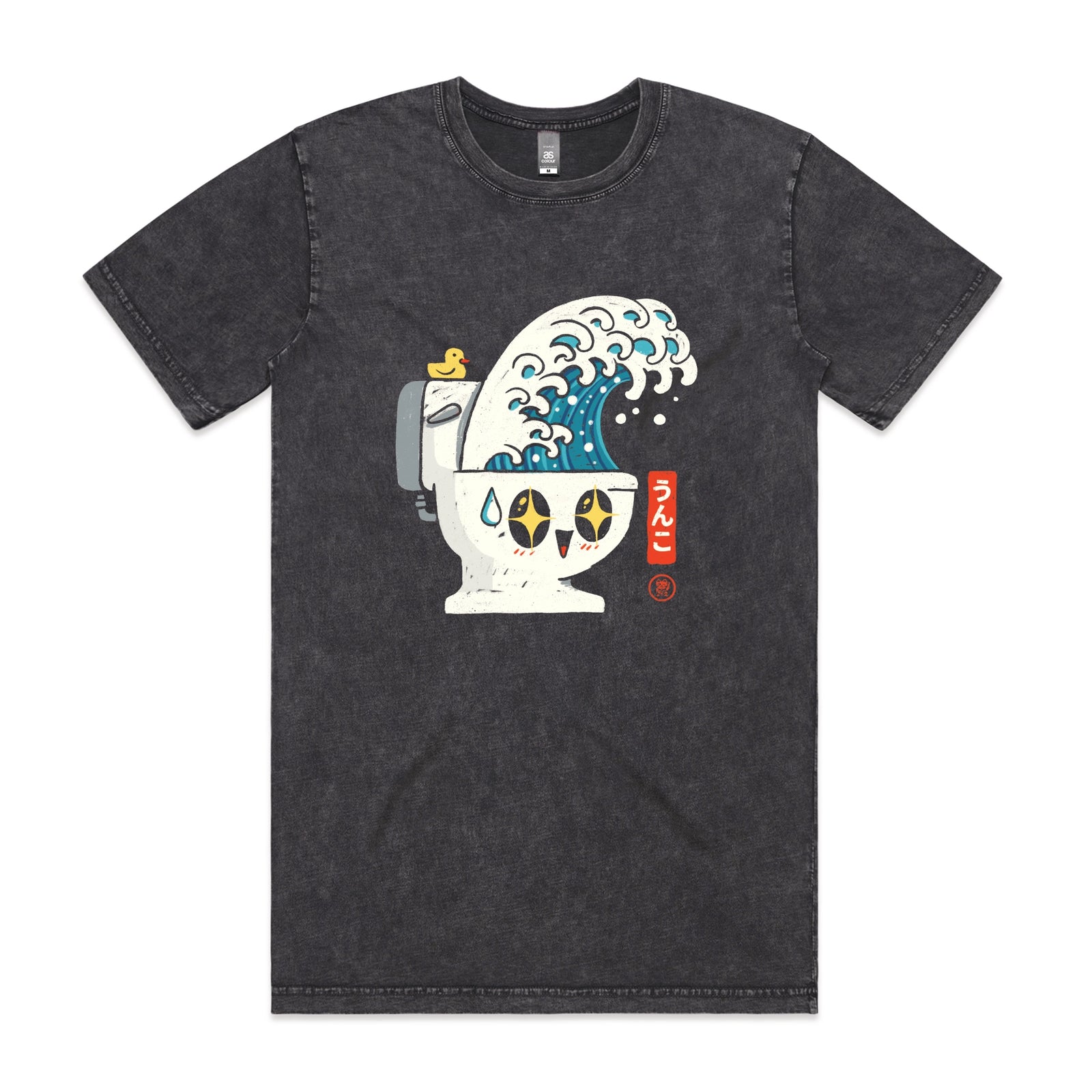 Acid Wash unisex t-shirt with The Great Flush graphic by Lonely Kids Club