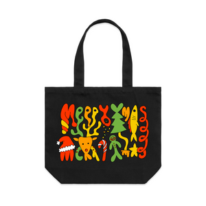 Foldmas Tote by Lonely Kids Club. All clothing from our T-shirts to our shorts and hoodies are ethically made, and printed packed and shipped from Sydney.
