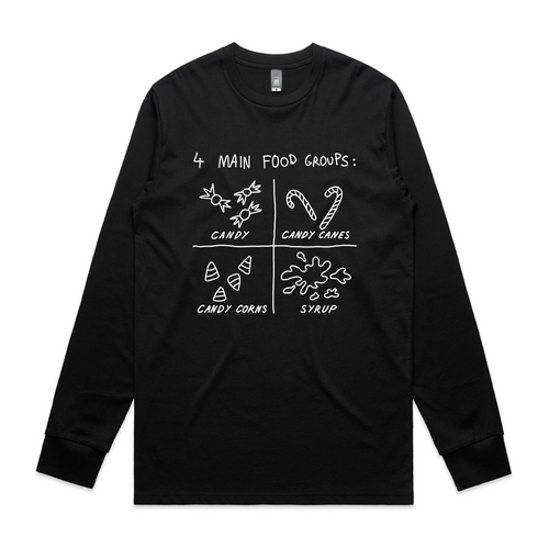 Food Groups Tee by Lonely Kids Club. All clothing from our T-shirts to our shorts and hoodies are ethically made, and printed packed and shipped from Sydney.