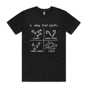 Food Groups Tee by Lonely Kids Club. All clothing from our T-shirts to our shorts and hoodies are ethically made, and printed packed and shipped from Sydney.