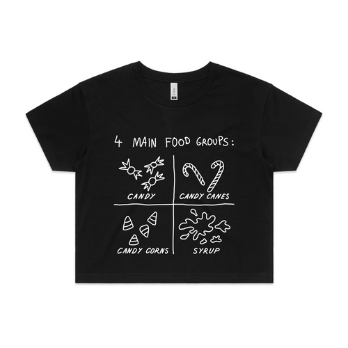 Food Groups Tee by Lonely Kids Club. All clothing from our T-shirts to our shorts and hoodies are ethically made, and printed packed and shipped from Sydney.