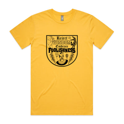 Foolishness Tee by Lonely Kids Club. All clothing from our T-shirts to our shorts and hoodies are ethically made, and printed packed and shipped from Sydney.
