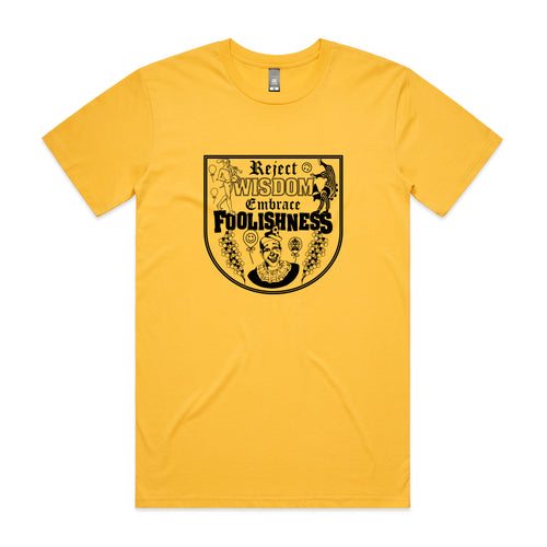 Foolishness Tee by Lonely Kids Club. All clothing from our T-shirts to our shorts and hoodies are ethically made, and printed packed and shipped from Sydney.