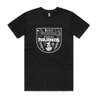 Foolishness Tee by Lonely Kids Club. All clothing from our T-shirts to our shorts and hoodies are ethically made, and printed packed and shipped from Sydney.