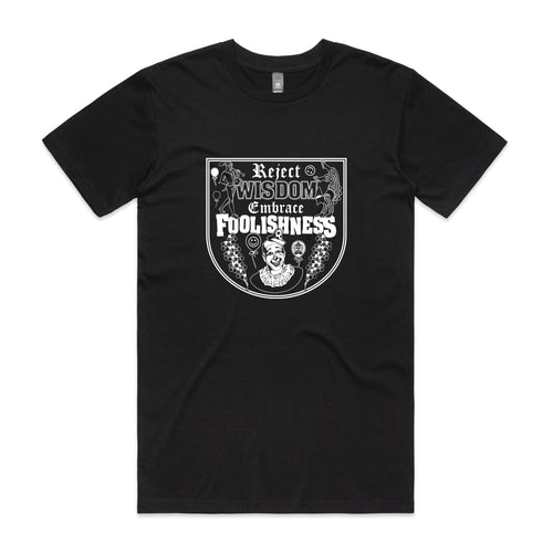 Foolishness Tee by Lonely Kids Club. All clothing from our T-shirts to our shorts and hoodies are ethically made, and printed packed and shipped from Sydney.