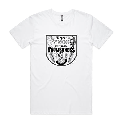 Foolishness Tee by Lonely Kids Club. All clothing from our T-shirts to our shorts and hoodies are ethically made, and printed packed and shipped from Sydney.