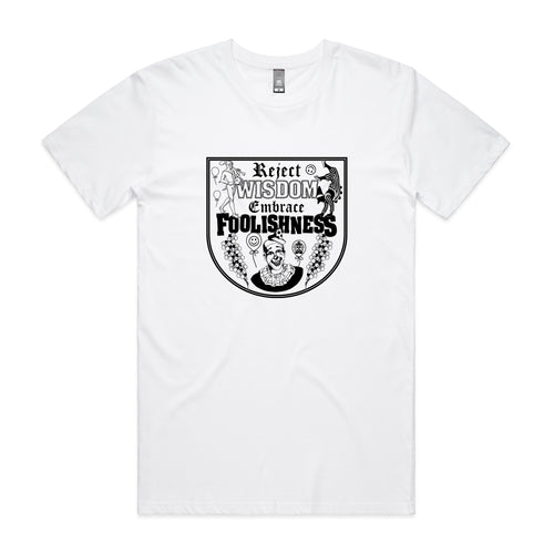 Foolishness Tee by Lonely Kids Club. All clothing from our T-shirts to our shorts and hoodies are ethically made, and printed packed and shipped from Sydney.