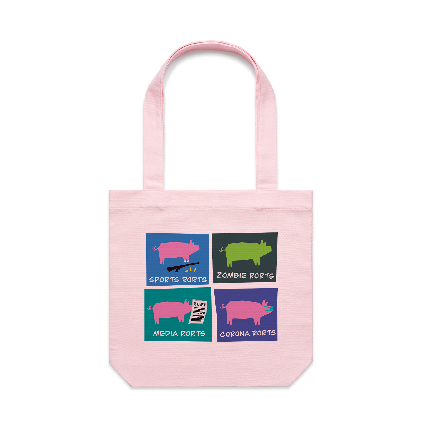 Four Rorts Tote by Lonely Kids Club. All clothing from our T-shirts to our shorts and hoodies are ethically made, and printed packed and shipped from Sydney.