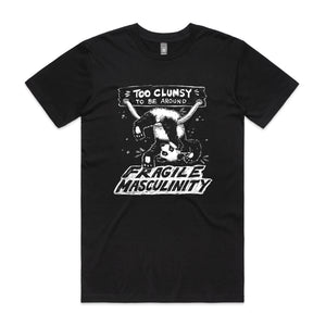 Fragile Masculinity Tee by Lonely Kids Club. All clothing from our T-shirts to our shorts and hoodies are ethically made, and printed packed and shipped from Sydney.