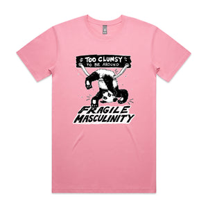 Fragile Masculinity Tee by Lonely Kids Club. All clothing from our T-shirts to our shorts and hoodies are ethically made, and printed packed and shipped from Sydney.