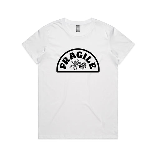 Fragile Rose Tee by Lonely Kids Club. All clothing from our T-shirts to our shorts and hoodies are ethically made, and printed packed and shipped from Sydney.