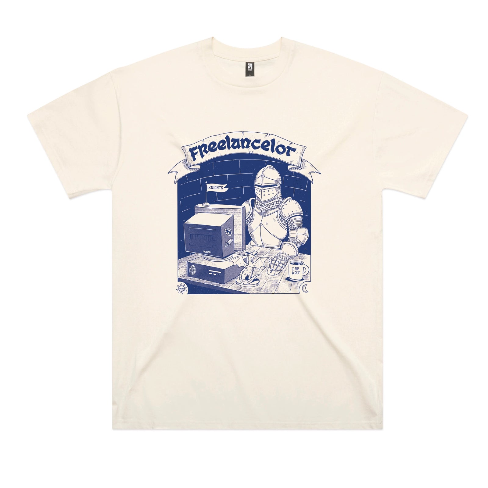 Ecru oversized t-shirt with Freelancelot graphic by Lonely Kids Club