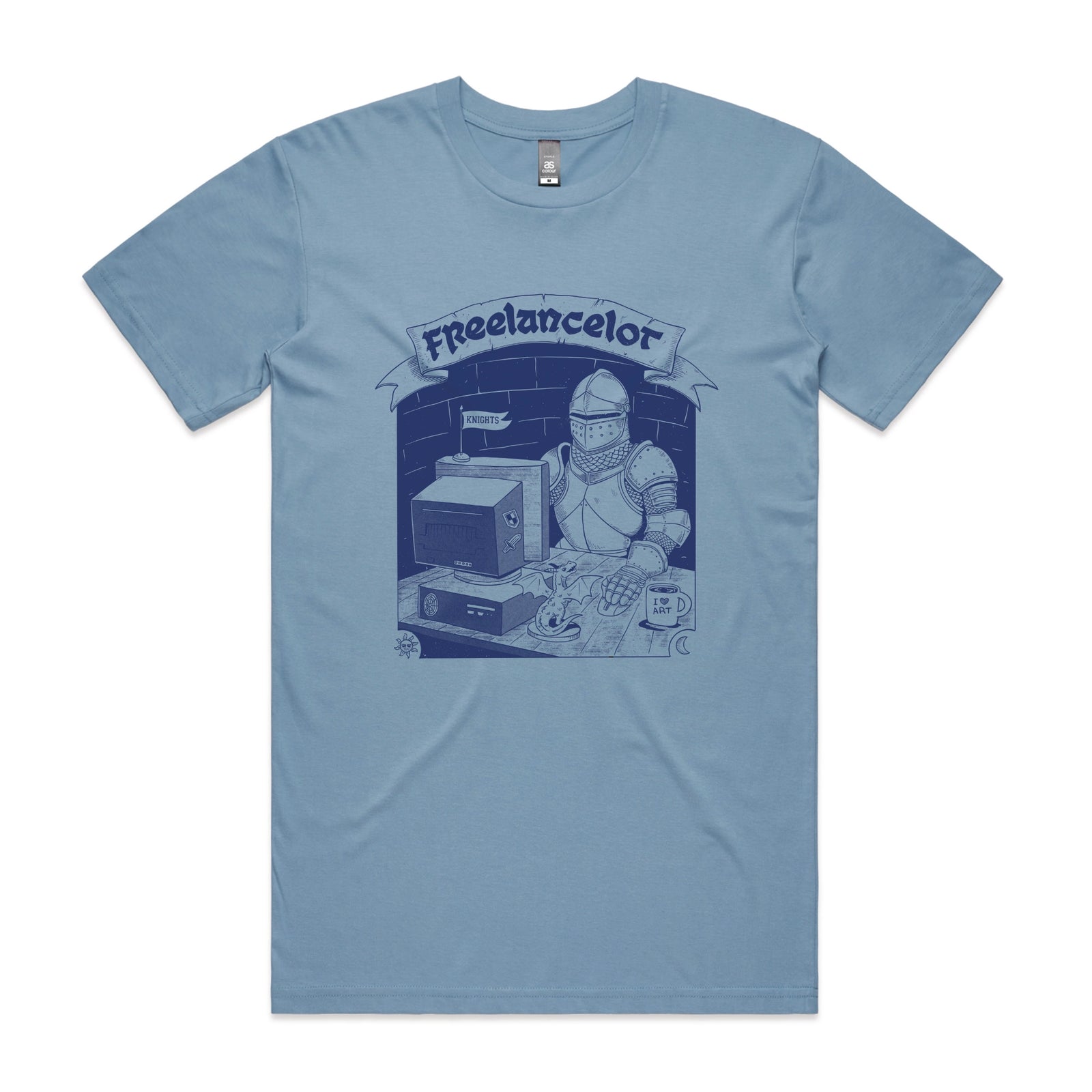 Carolina Blue unisex t-shirt with Freelancelot graphic by Lonely Kids Club
