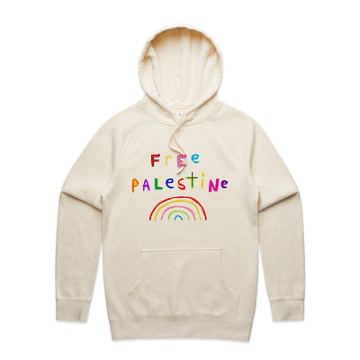 Free Palestine Charity Hoodie by Lonely Kids Club. All clothing from our T-shirts to our shorts and hoodies are ethically made, and printed packed and shipped from Sydney.
