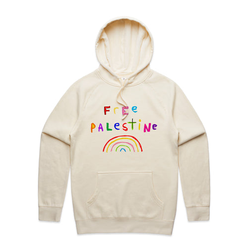 Free Palestine Charity Hoodie by Lonely Kids Club. All clothing from our T-shirts to our shorts and hoodies are ethically made, and printed packed and shipped from Sydney.