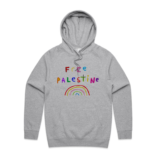 Free Palestine Charity Hoodie by Lonely Kids Club. All clothing from our T-shirts to our shorts and hoodies are ethically made, and printed packed and shipped from Sydney.