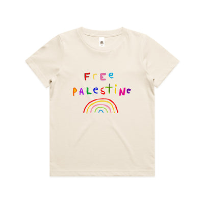 Free Palestine Charity Kids Tee by Lonely Kids Club. All clothing from our T-shirts to our shorts and hoodies are ethically made, and printed packed and shipped from Sydney.