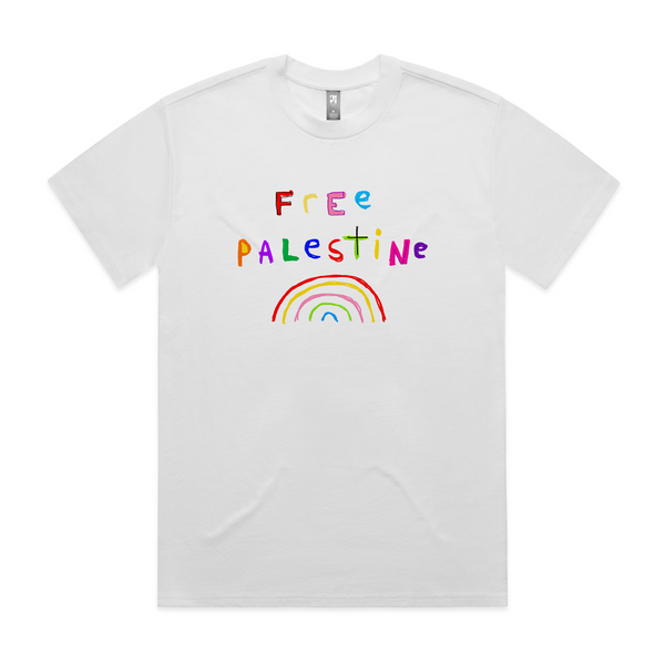 Free Palestine Shirt by Lonely Kids Club. Ethically made, and sustainably printed and packed in Australia.