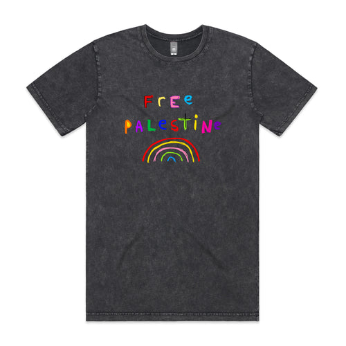 Free Palestine Charity Tee by Lonely Kids Club. All clothing from our T-shirts to our shorts and hoodies are ethically made, and printed packed and shipped from Sydney.