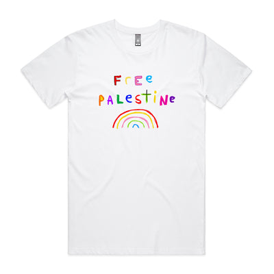 Free Palestine Charity Tee by Lonely Kids Club. All clothing from our T-shirts to our shorts and hoodies are ethically made, and printed packed and shipped from Sydney.