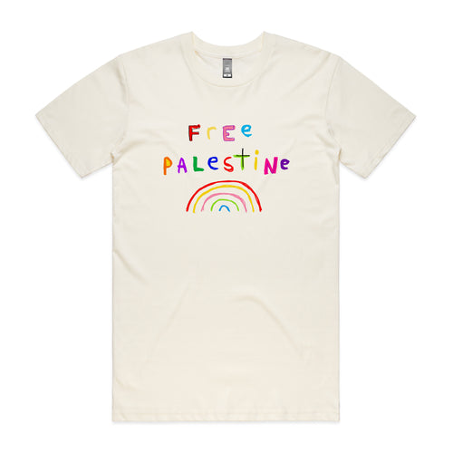 Free Palestine Charity Tee by Lonely Kids Club. All clothing from our T-shirts to our shorts and hoodies are ethically made, and printed packed and shipped from Sydney.