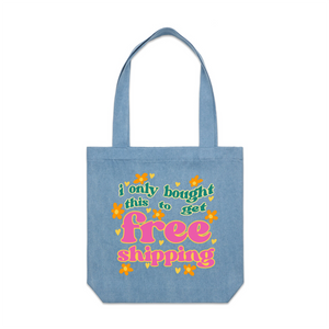 Free Shipping Tote by Lonely Kids Club. All clothing from our T-shirts to our shorts and hoodies are ethically made, and printed packed and shipped from Sydney.