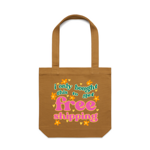 Free Shipping Tote by Lonely Kids Club. All clothing from our T-shirts to our shorts and hoodies are ethically made, and printed packed and shipped from Sydney.