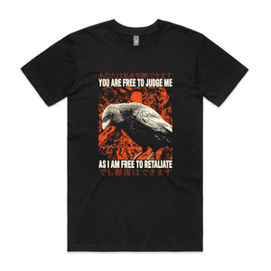 Free To Retaliate Tee by Lonely Kids Club. All clothing from our T-shirts to our shorts and hoodies are ethically made, and printed packed and shipped from Sydney.