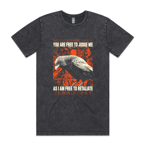 Free To Retaliate Tee by Lonely Kids Club. All clothing from our T-shirts to our shorts and hoodies are ethically made, and printed packed and shipped from Sydney.