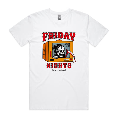 Friday Nights Tee by Lonely Kids Club. All clothing from our T-shirts to our shorts and hoodies are ethically made, and printed packed and shipped from Sydney.