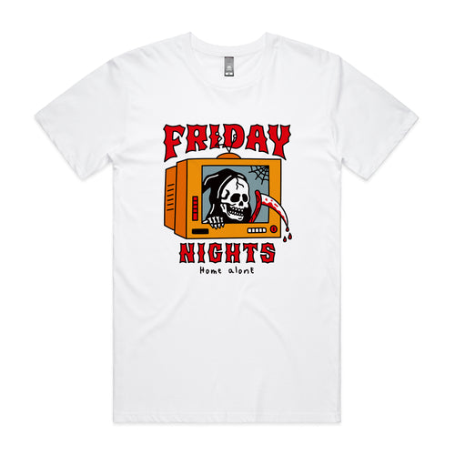 Friday Nights Tee by Lonely Kids Club. All clothing from our T-shirts to our shorts and hoodies are ethically made, and printed packed and shipped from Sydney.