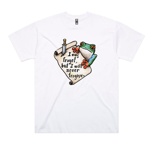 Froget & Frogive Tee by Lonely Kids Club. All clothing from our T-shirts to our shorts and hoodies are ethically made, and printed packed and shipped from Sydney.
