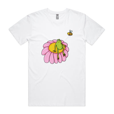 Contemplative Frog Tee by Lonely Kids Club. All clothing from our T-shirts to our shorts and hoodies are ethically made, and printed packed and shipped from Sydney.