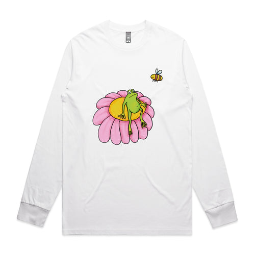 Contemplative Frog Tee by Lonely Kids Club. All clothing from our T-shirts to our shorts and hoodies are ethically made, and printed packed and shipped from Sydney.