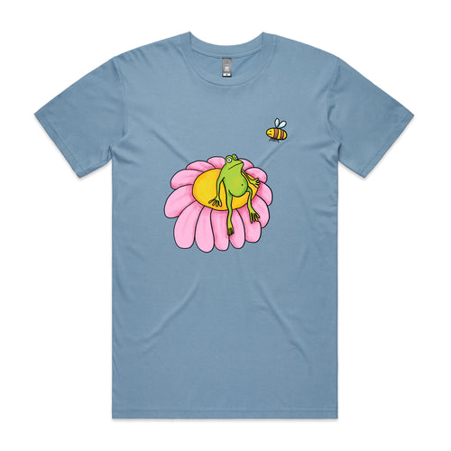 Contemplative Frog Tee by Lonely Kids Club. All clothing from our T-shirts to our shorts and hoodies are ethically made, and printed packed and shipped from Sydney.
