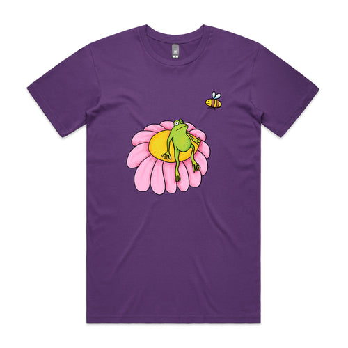 Contemplative Frog Tee by Lonely Kids Club. All clothing from our T-shirts to our shorts and hoodies are ethically made, and printed packed and shipped from Sydney.