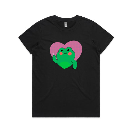 Frog Heart Tee by Lonely Kids Club. All clothing from our T-shirts to our shorts and hoodies are ethically made, and printed packed and shipped from Sydney.