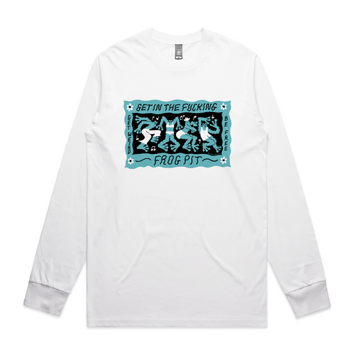 Frog Pit Tee by Lonely Kids Club. All clothing from our T-shirts to our shorts and hoodies are ethically made, and printed packed and shipped from Sydney.