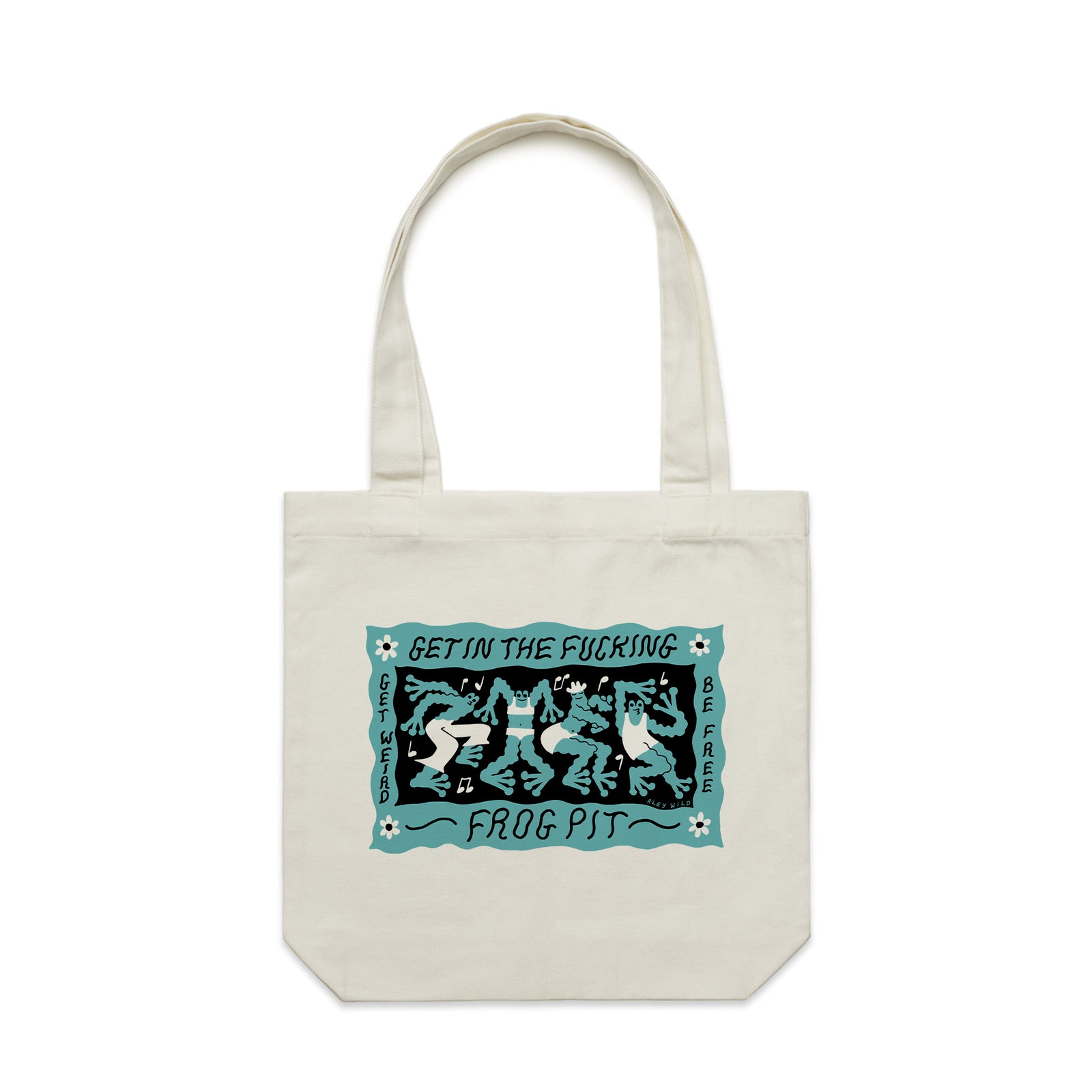 Frog Pit Tote by Lonely Kids Club. All clothing from our T-shirts to our shorts and hoodies are ethically made, and printed packed and shipped from Sydney.