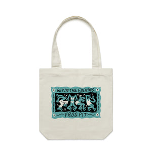 Frog Pit Tote by Lonely Kids Club. All clothing from our T-shirts to our shorts and hoodies are ethically made, and printed packed and shipped from Sydney.