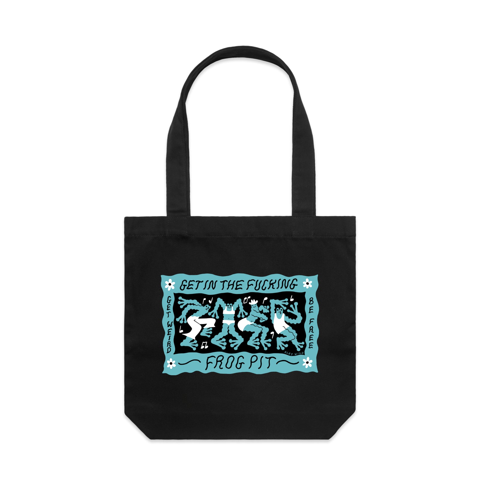 Frog Pit Tote by Lonely Kids Club. All clothing from our T-shirts to our shorts and hoodies are ethically made, and printed packed and shipped from Sydney.