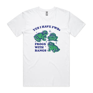 Frogs With Bangs Tee by Lonely Kids Club. All clothing from our T-shirts to our shorts and hoodies are ethically made, and printed packed and shipped from Sydney.