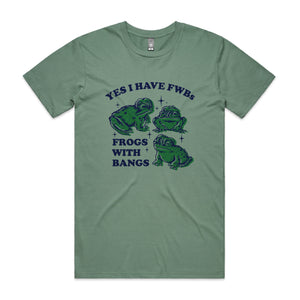 Frogs With Bangs Tee by Lonely Kids Club. All clothing from our T-shirts to our shorts and hoodies are ethically made, and printed packed and shipped from Sydney.
