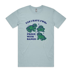 Frogs With Bangs Tee by Lonely Kids Club. All clothing from our T-shirts to our shorts and hoodies are ethically made, and printed packed and shipped from Sydney.