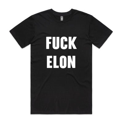 Fuck Elon Tee by Lonely Kids Club. All clothing from our T-shirts to our shorts and hoodies are ethically made, and printed packed and shipped from Sydney.