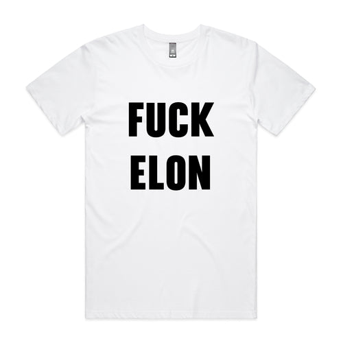 Fuck Elon Tee by Lonely Kids Club. All clothing from our T-shirts to our shorts and hoodies are ethically made, and printed packed and shipped from Sydney.
